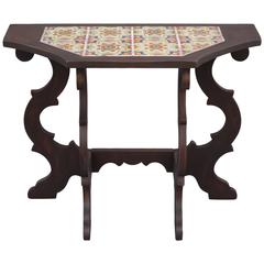 Vintage 1930s Spanish Revival Table with Tudor Tiles