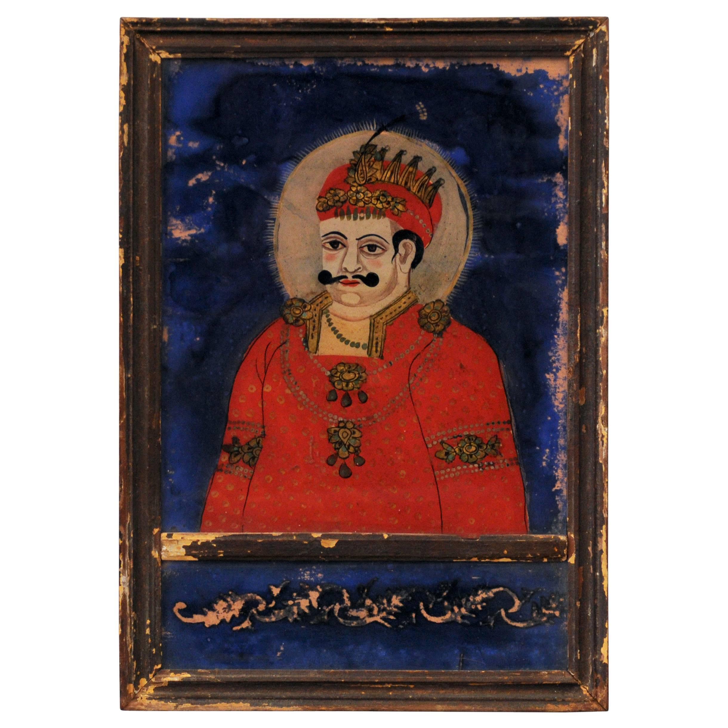 Indian Reverse Glass Painting, circa 1860
