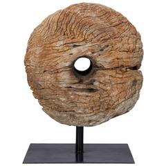 Large 19th Century Wooden Pulley on Stand 7