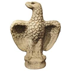 Large Carved Antique Marble Eagle from Italy
