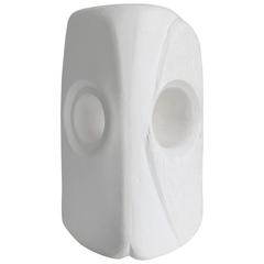 White Abstract Plaster Modernist Plaster Maquette Sculpture