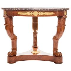 Fine Restauration Mahogany and Gilt Bronze-Mounted Center Table