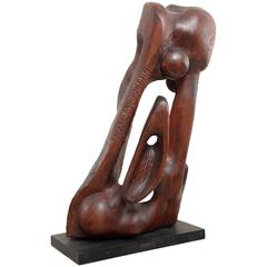 Solid Wood Abstract Sculpure by the Dutch Sculptor Joep Coppens Dated 1967 11