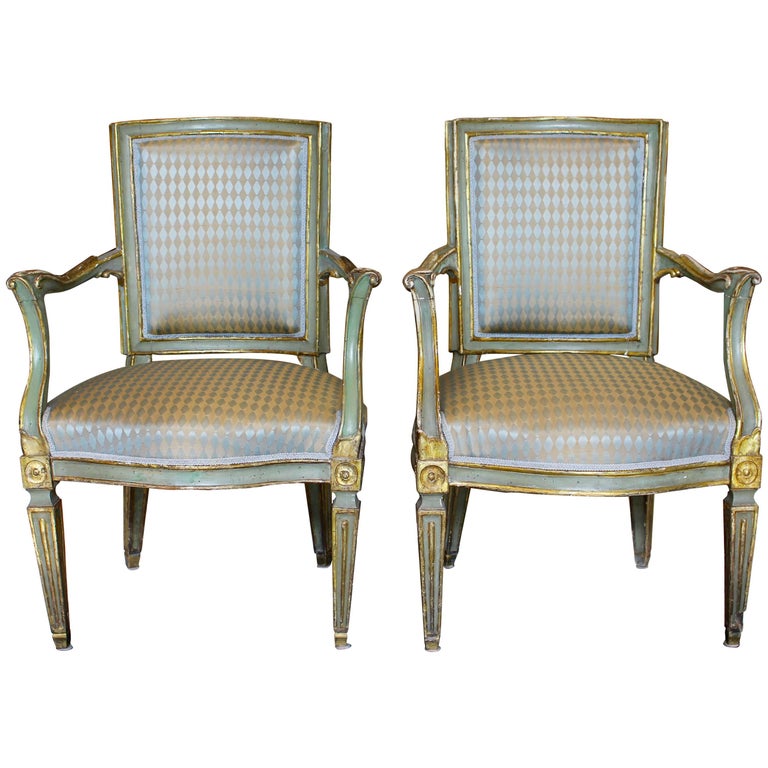 Italian 18th Century NeoClassical Painted Armchair Italian 18th Century NeoClassical Painted Armchair