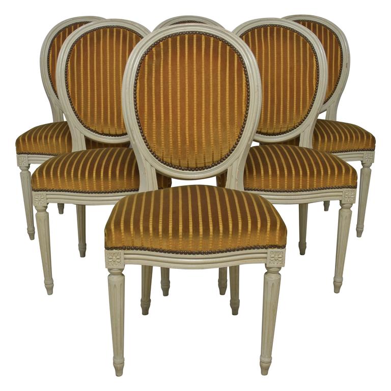 French Set Of Six Louis Xvi Side Chairs For At 1stdibs French Set Of Six Louis Xvi Side Chairs