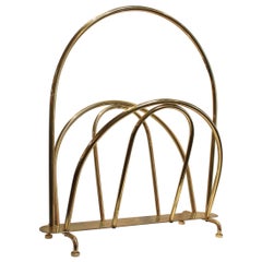 1960s Modern Italian Brass Magazine Holder