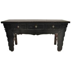 Antique Black Chinese Sideboard, Gansu Province, circa 1880