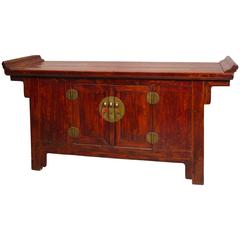 Antique Chinese Altar Shaped Two-Door Sideboard Coffer Buffet