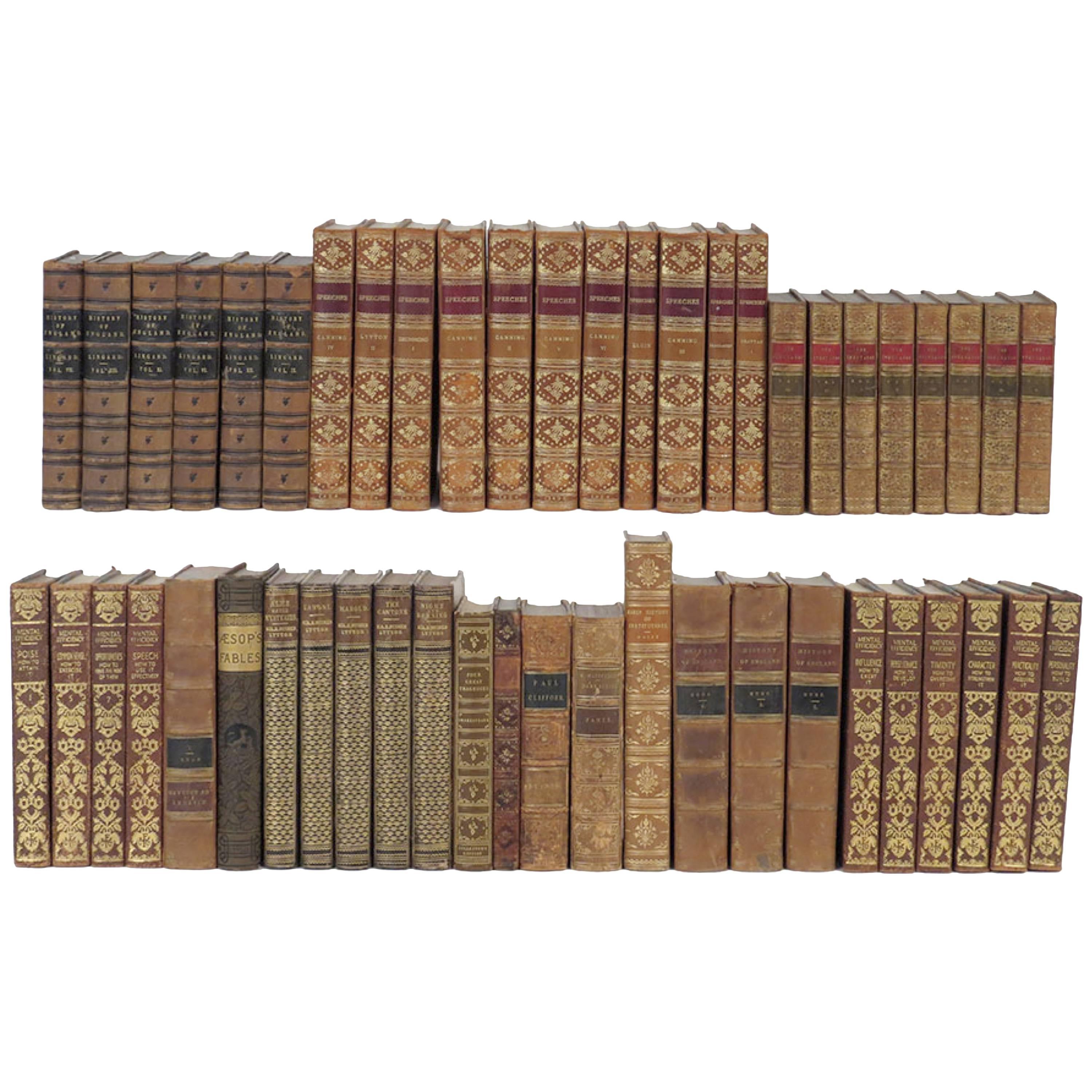 Nouvelle livraison de livres assortis reliés en cuir:: prix par livre. Anglais