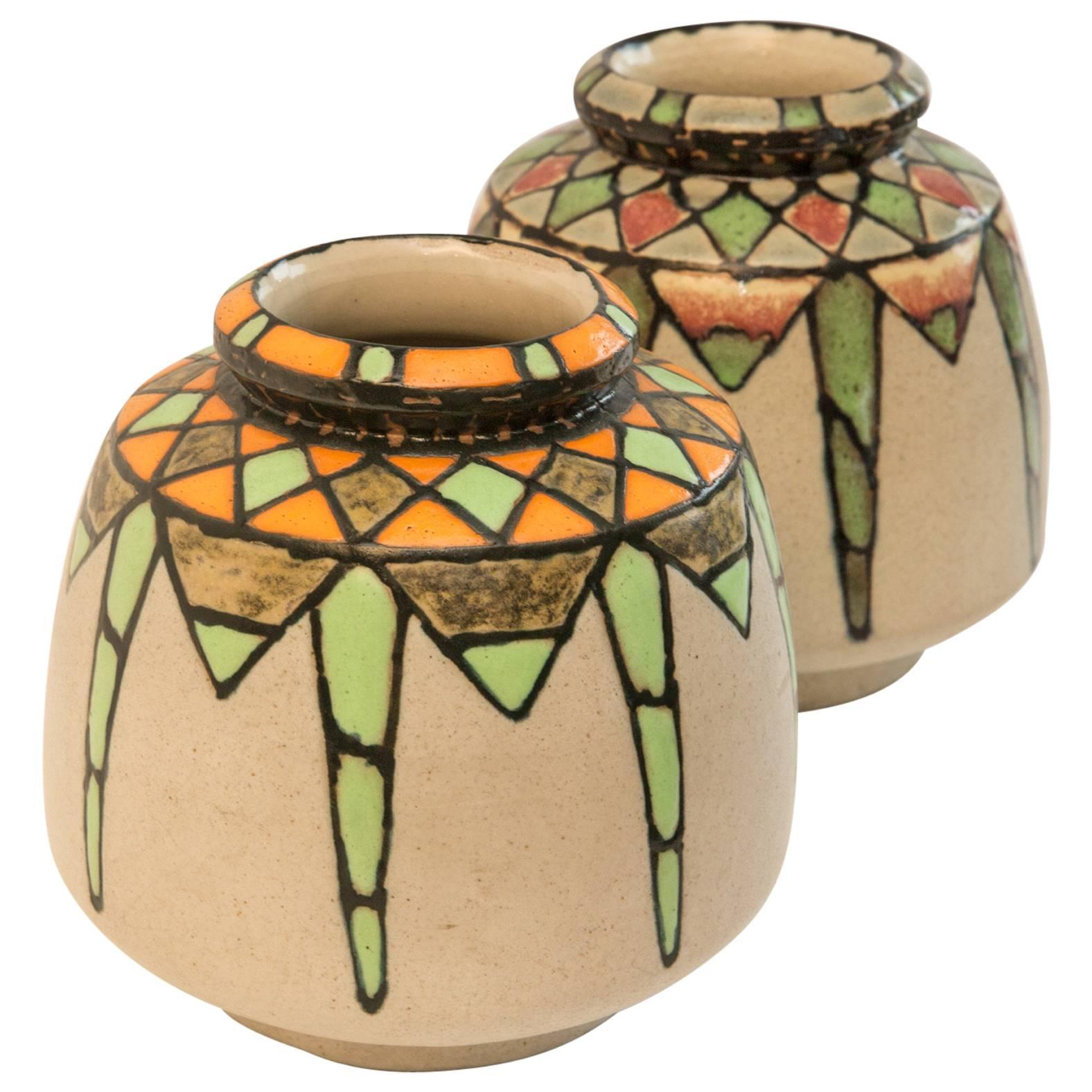Pair of French Art Deco Ceramics For Sale