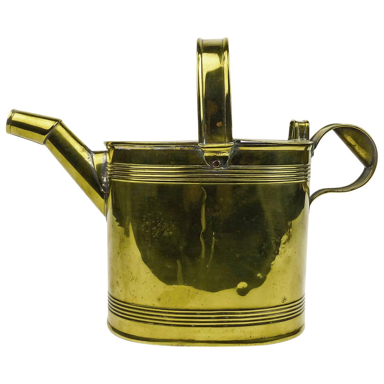English Victorian Brass Water Can, circa 1880 For Sale