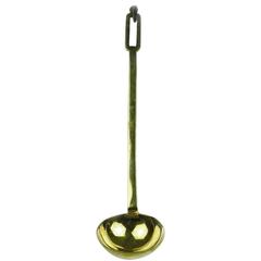 Antique English Brass Ladle with Slotted Handle, circa 1875