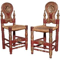 A Pair of Late 18th Century Spanish Colonial Side Chairs
