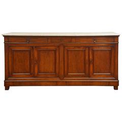 Antique Walnut Enfilade with Marble Top