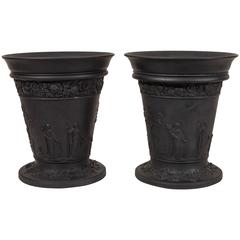 Pair of Wedgwood Black Basalt Vases