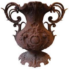 Garden Cast Iron Urn, France, End of the 19th Century
