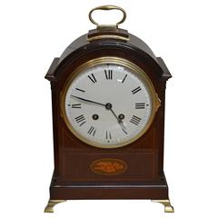 Antique Edwardian Mahogany and Inlay Bracket Clock