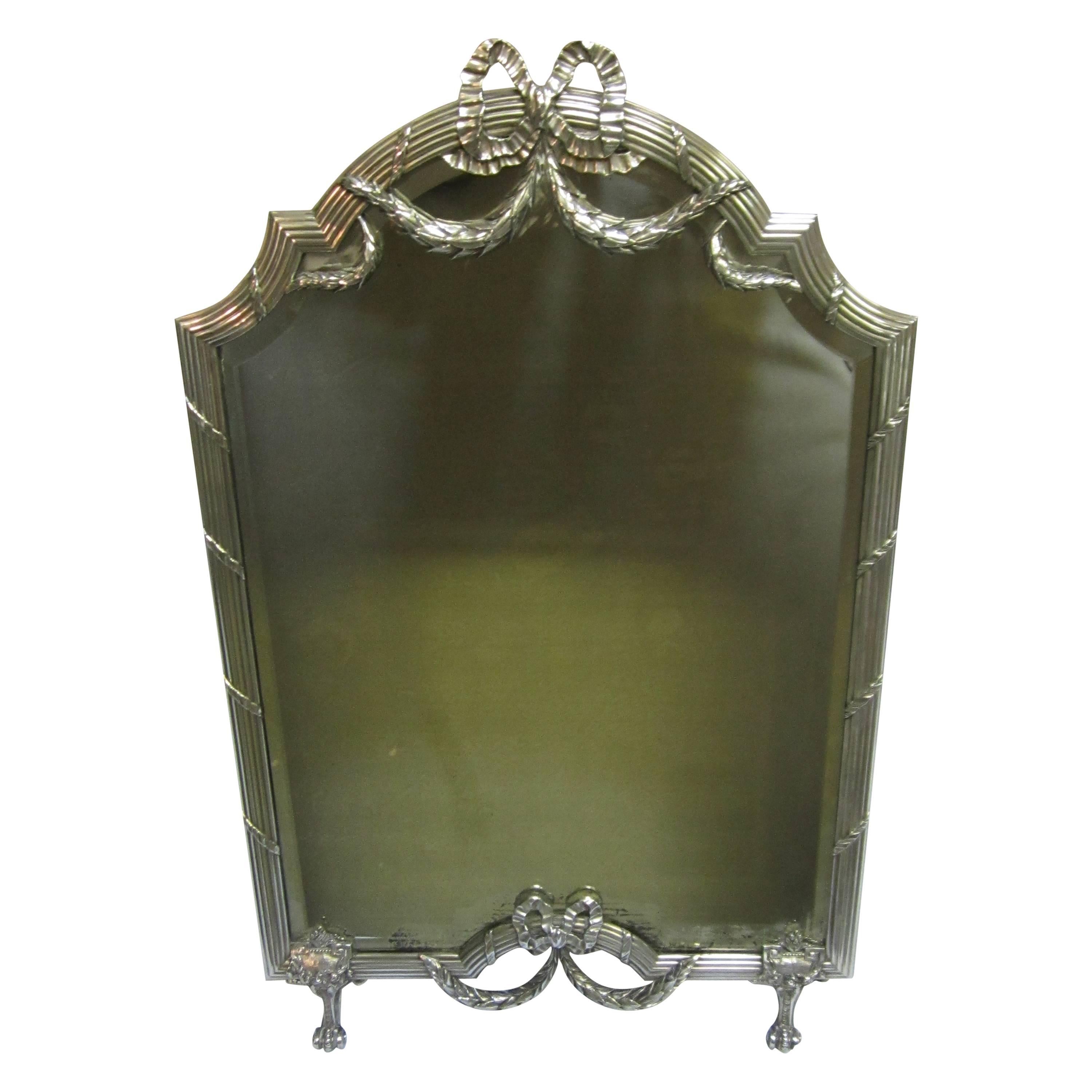 Very Fine French Art Nouveau Silver Table Mirror For Sale