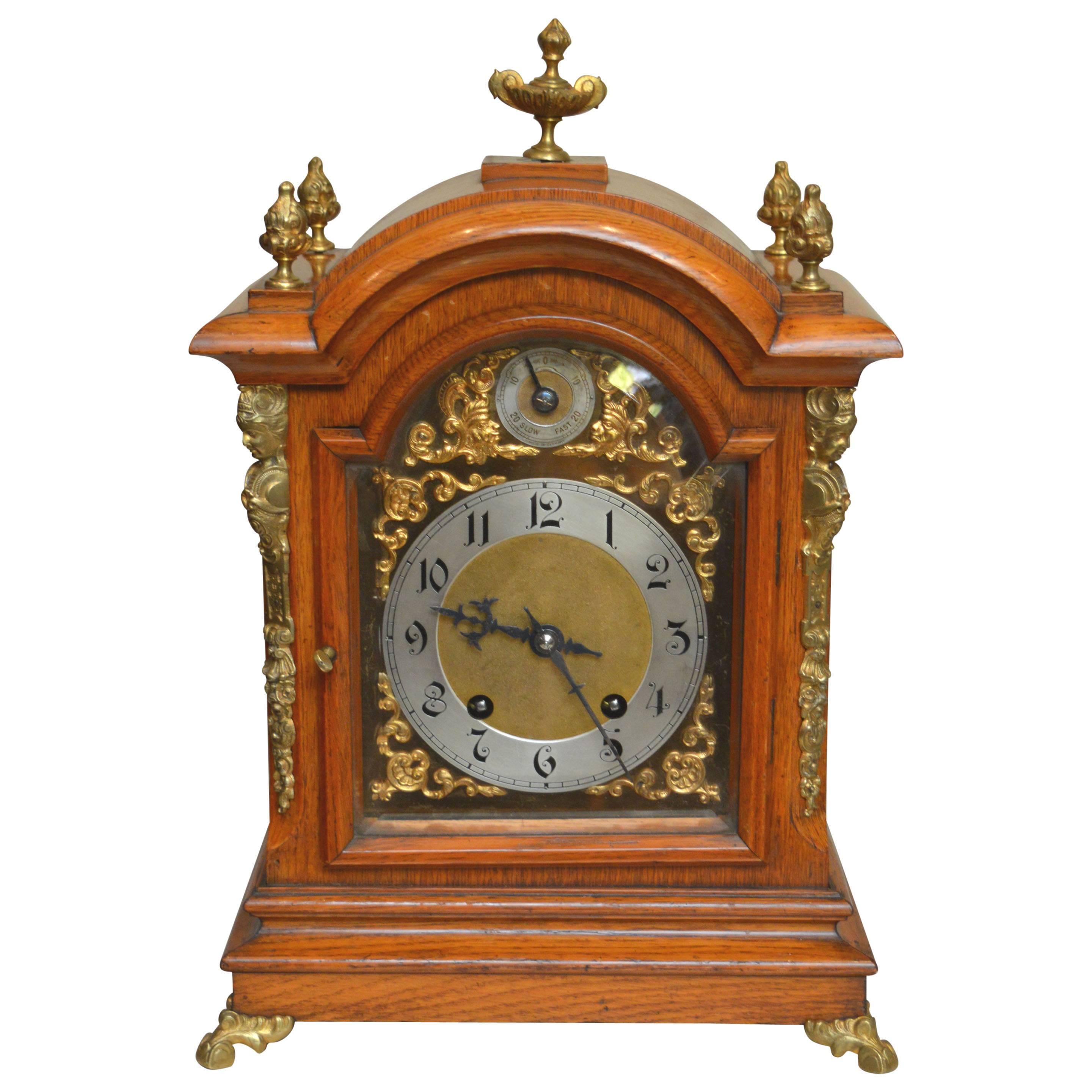 Light Oak Ting Tang Bracket Clock For Sale