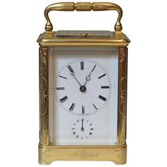 Fine Bell Striking Engraved French Carriage Clock