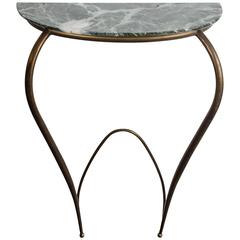 Italian 1945-50's brass and marble console table 