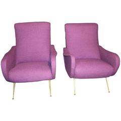 Pair of Italian Design Mid-Century Armchairs in the Style of Marco Zanuso 11