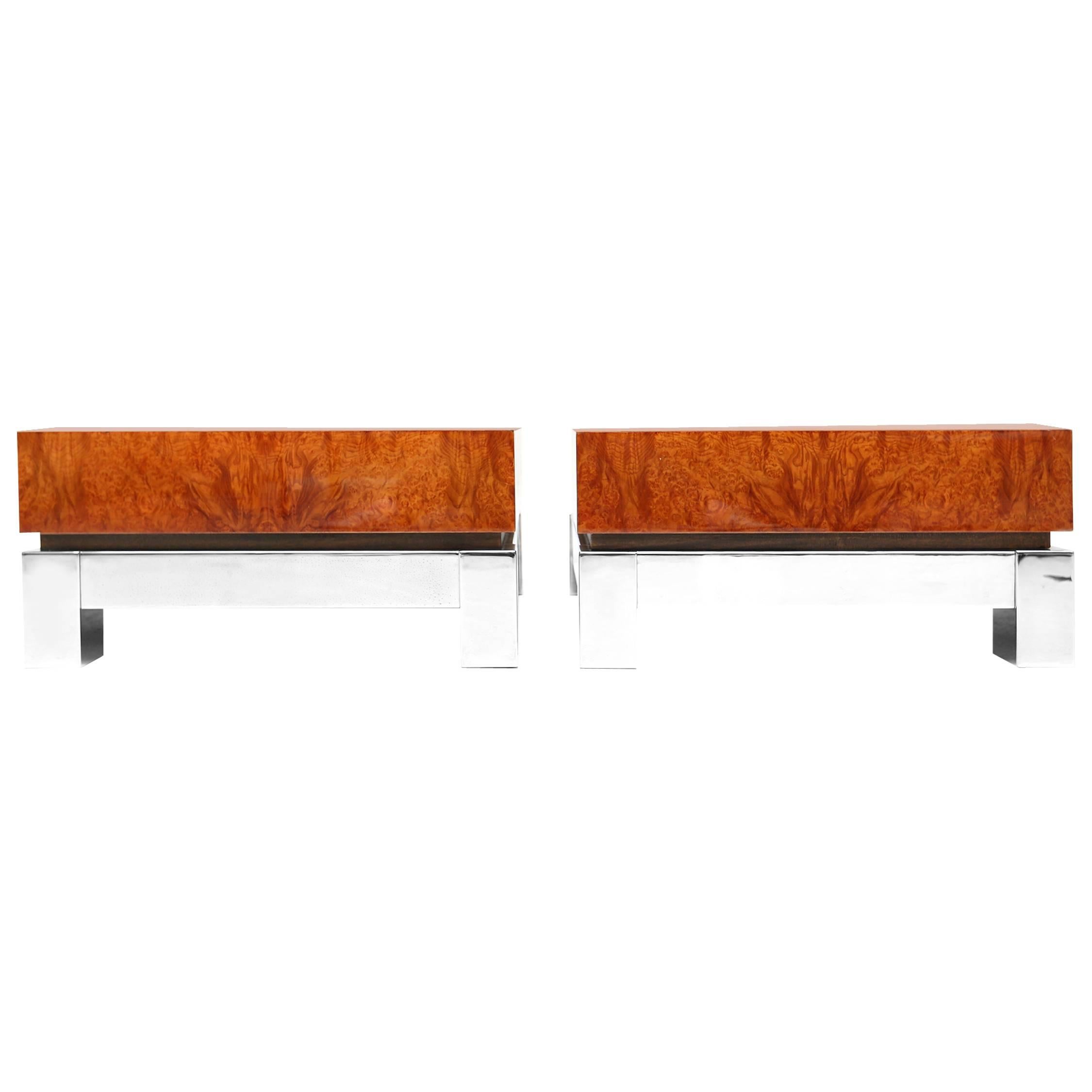 PAIR OF BURLWOOD Tables