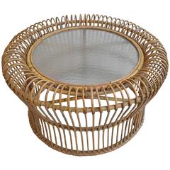 Italian Rattan Coffee table in style of Franco Albini 1