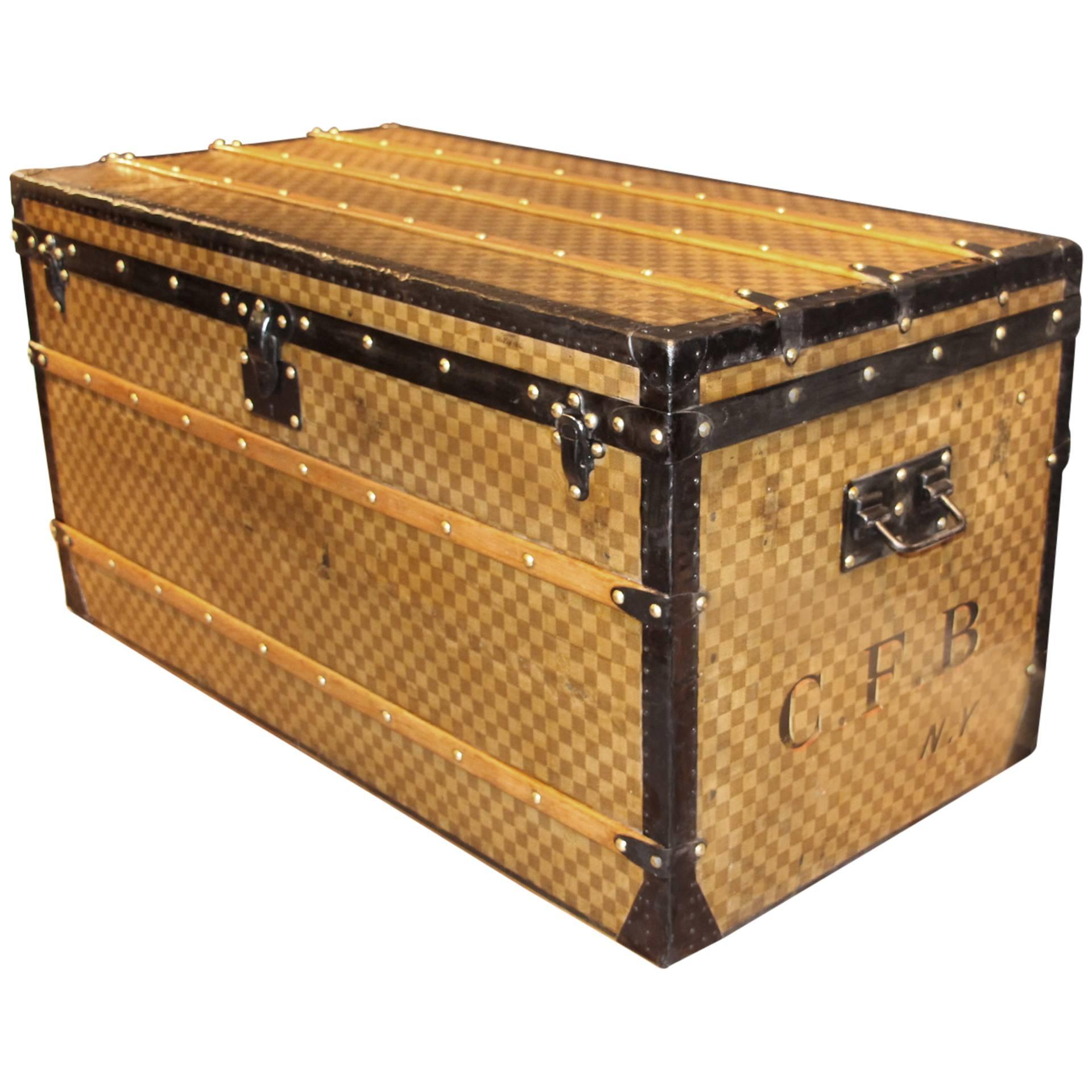 1890s Damier Canvas Louis Vuitton Steamer Trunk