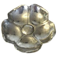 Flower Shape Silver Ashtray or Bowl