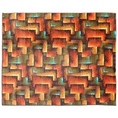 Art Deco Era Modernist Sculpture Design Wool Rug 2