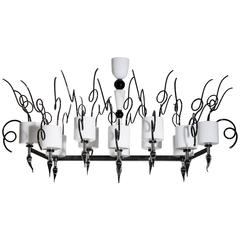 Vintage Italian Chandelier in Black and White, Circa 1990s
