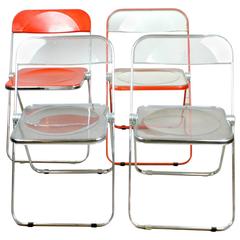 Four Plia Folding Chairs by Giancarlo Piretti for Castelli