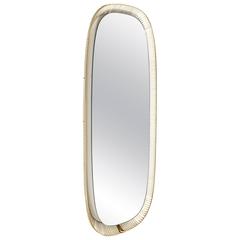 German Design Metal-Brass Illuminated Wall Mirror, 1960s