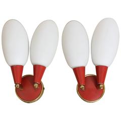 Pair of Stilnovo Two-Light Sconces, 1950s, Italy 2