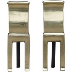 Pair of Modernist Andirons by Virginia Metalcrafters 6