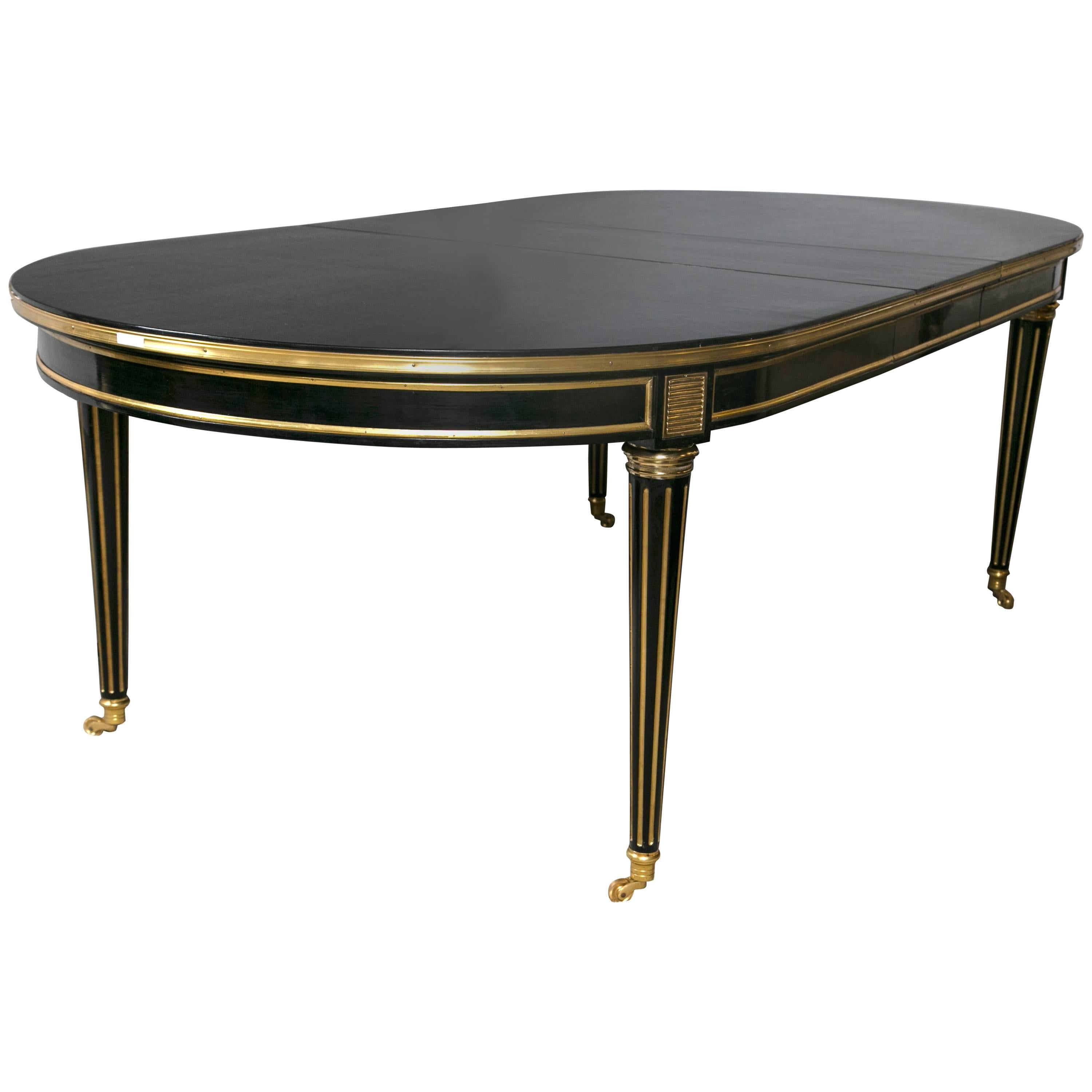 Louis XVI Style Ebonized Dining Table by Maison Jansen