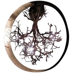 Roots in a Circle Ceiling Fixture Handmade Item