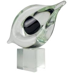 Large Murano Biomorphic Glass "Eye" Sculpture Designed by Livio Seguso