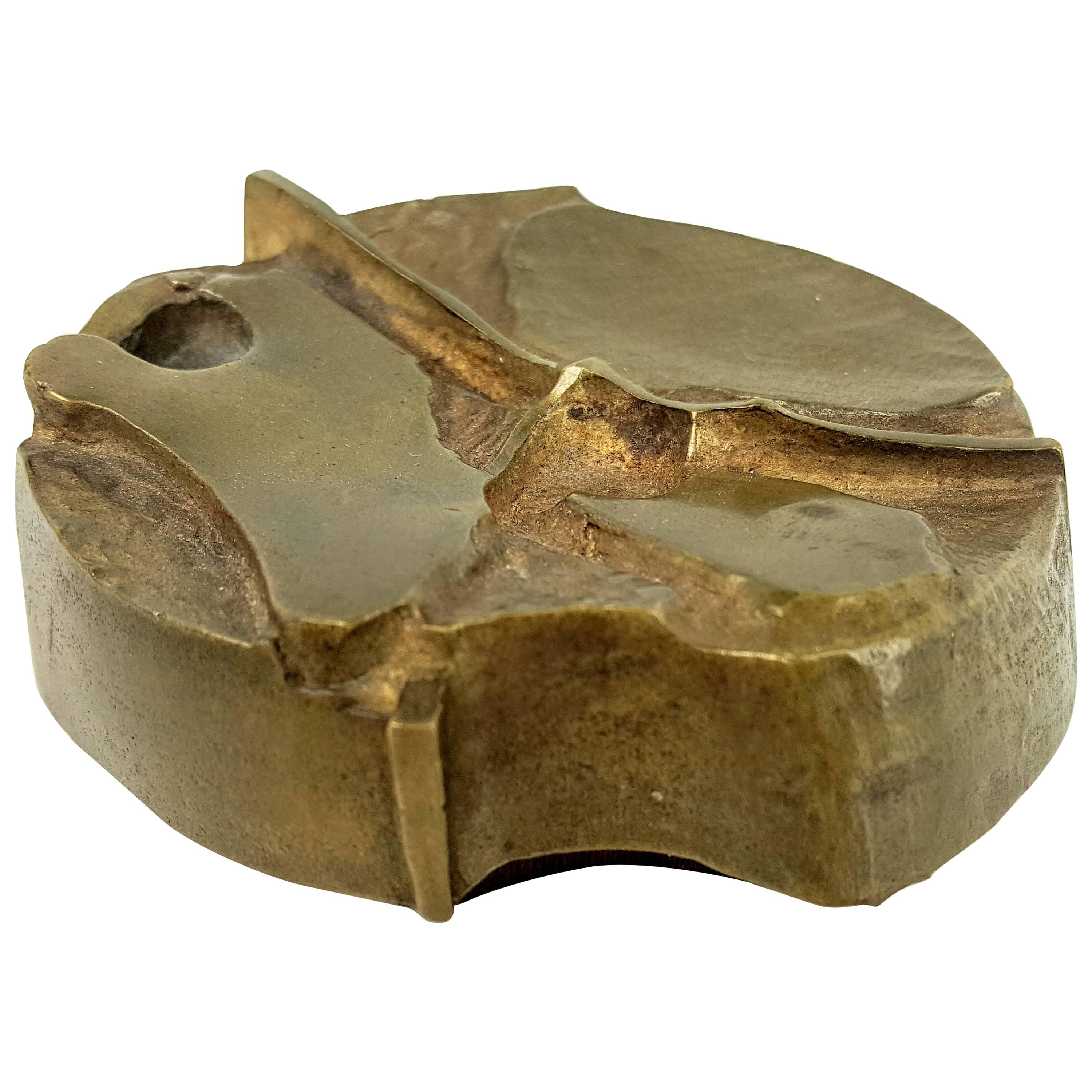 Brutalist Cast Bronze Paperweight or Objet d'Art, Minnesota Arts Council, 1973