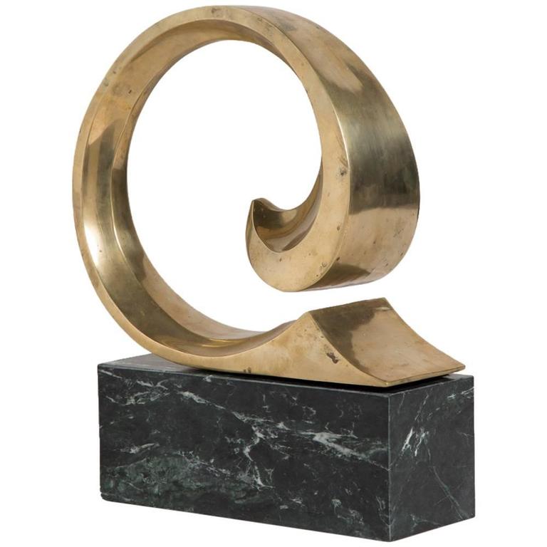 Bronze Pierre Cardin Table Sculpture on Marble Base, 1980s at 1stDibs