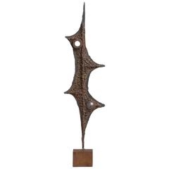 Brutalist Metal Table Sculpture 11