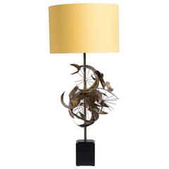 Brass Brutalist Sculptural Table Lamp, 1970s 5