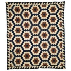 "Mosaic Hexagons" Antique Quilt 4