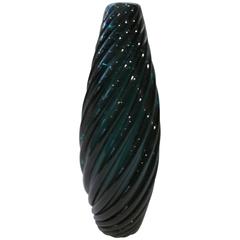 Signed Venini Murano Italia Emerald Green Vase