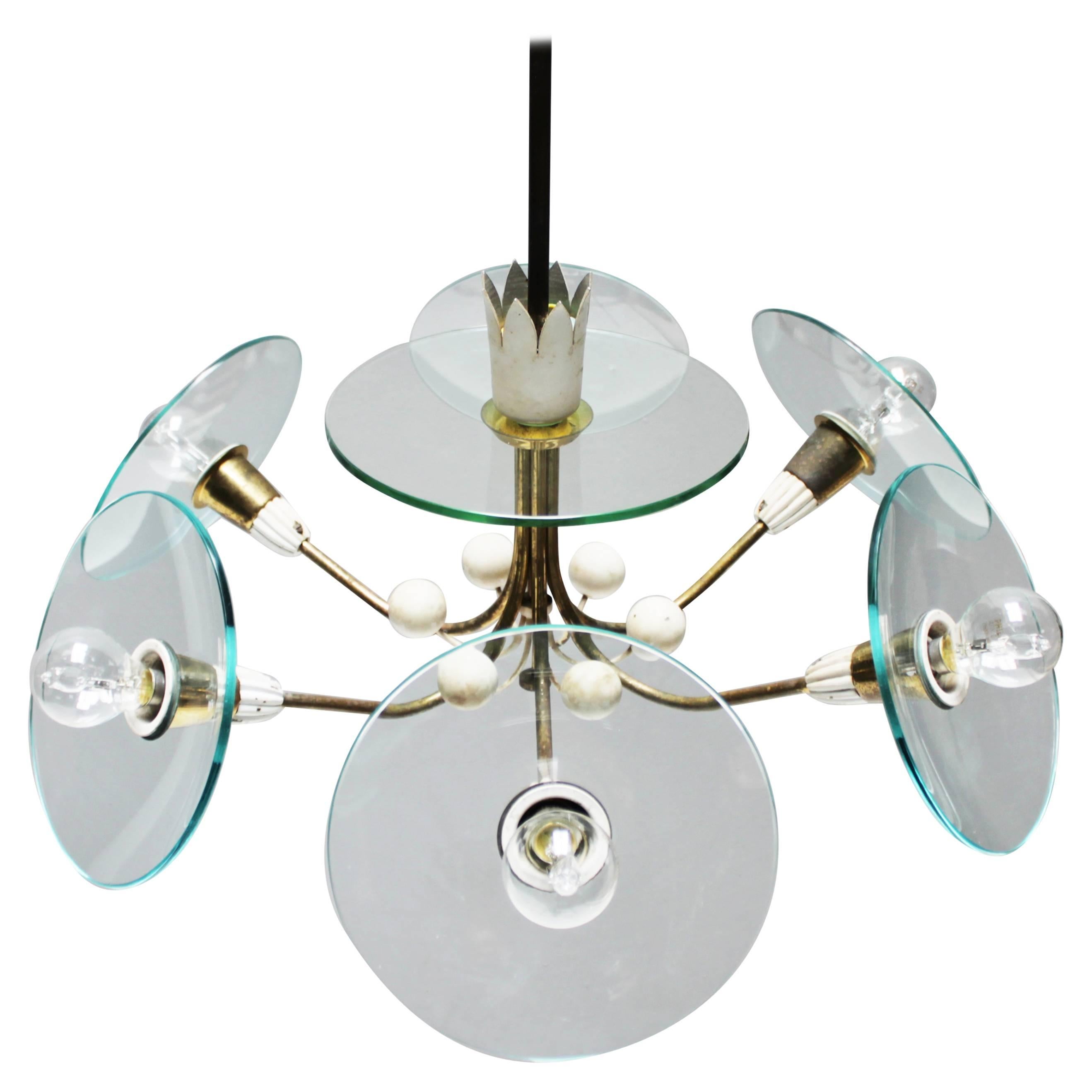 Chandelier in the Style of Pietro Chiesa, Italy For Sale