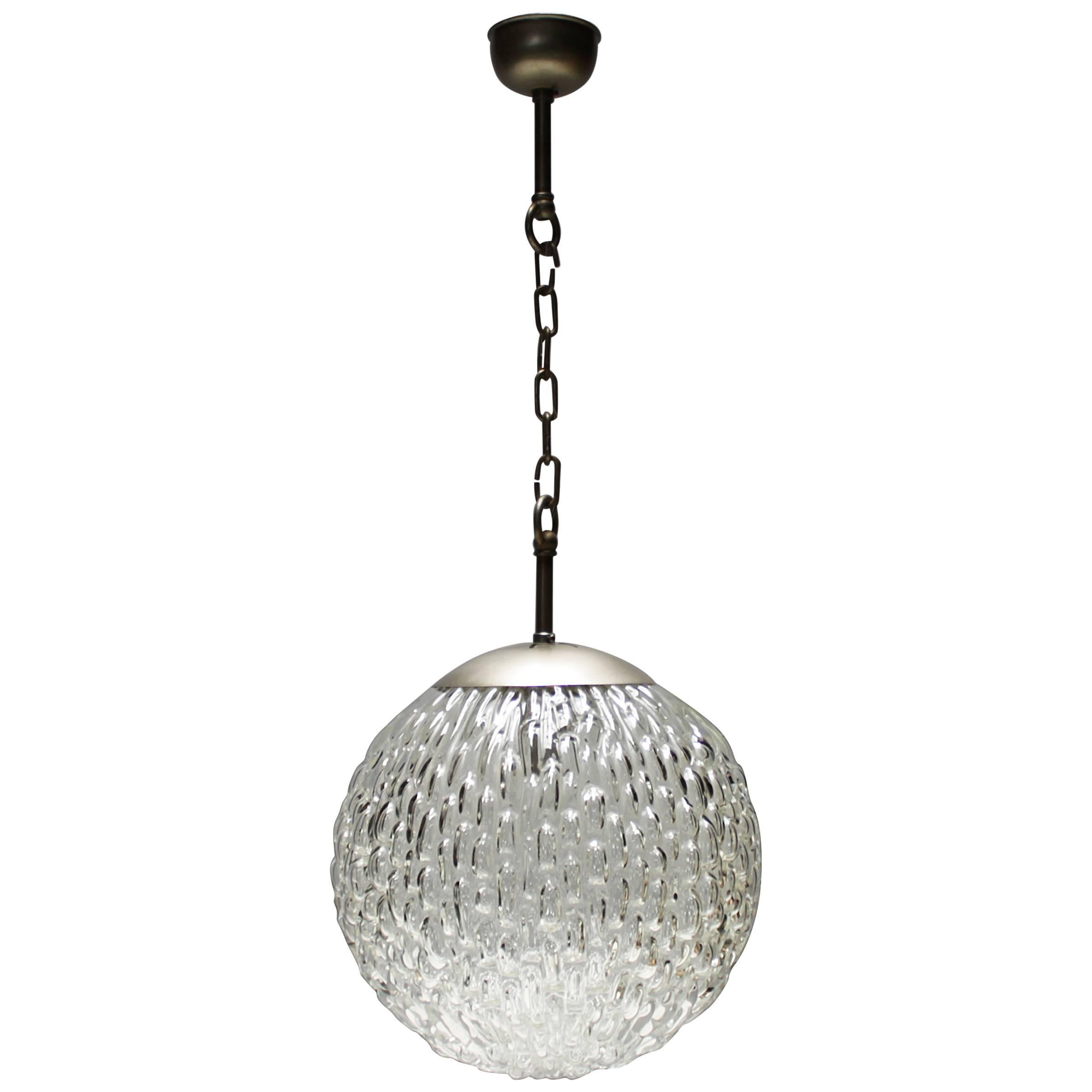 Large Glass Pendant by Doria Germany For Sale