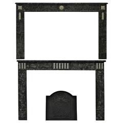 Pair of 19th Century, Louis XVI Fireplaces in Saint Anne Marble 2