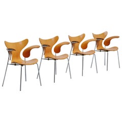 Arne Jacobsen Seagull Dining Chairs Fritz Hansen, 1972