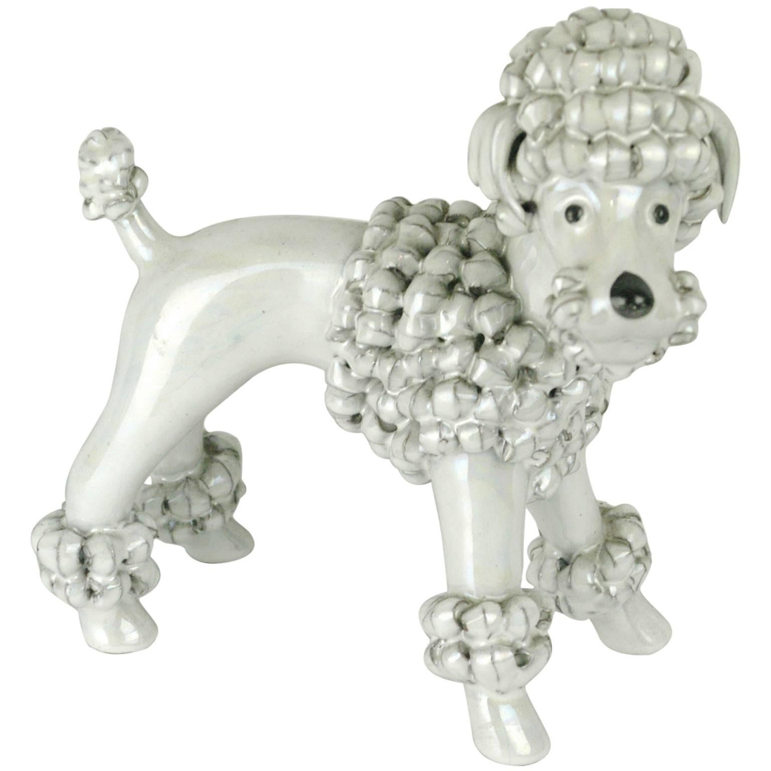 Austrian Midcentury Ceramic Dog  "Poodle" by Leopold Anzengruber